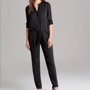 Vince. Black Silk Jumpsuit